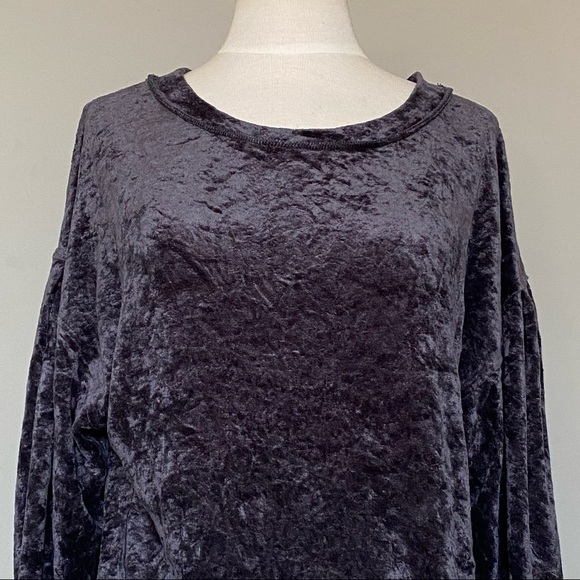 Free People Milan Crushed Velvet Layering Pullover Sweater Sweatshirt, XS - Picture 3 of 15